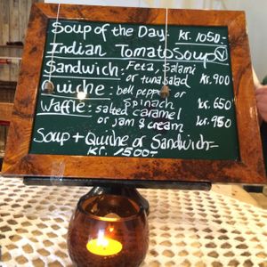 menu at Matarkistan in Reykjavik