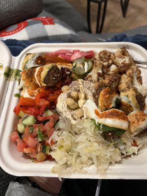 Falafelle container with added cauliflower   at Falafelle in Belmont