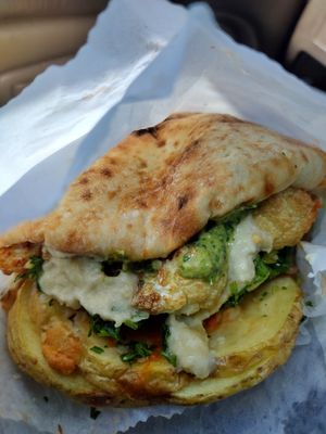 Heavenly Pita 😋 added tabuleh & babaganosh at Falafelle in Belmont