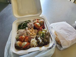 Falafel Combo - add baba ghannouj and pita at Falafelle in Belmont