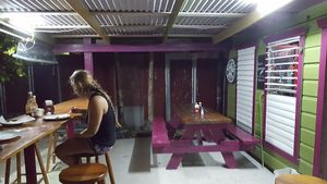 Seating area at Ana's Genies in Caye Caulker