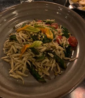 Pasta dish with veggies and pistachios   at Disneyland - Blue Bayou in Anaheim