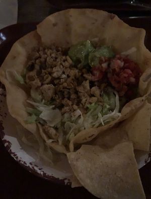 Veganized tostada salad   at Disneyland - Rancho del Zocalo in Anaheim