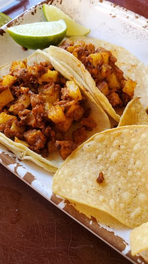 New chorizo con papa tacos at Disneyland - Rancho del Zocalo in Anaheim
