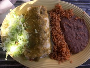 Vegan burrito with salsa at Disneyland - Rancho del Zocalo in Anaheim