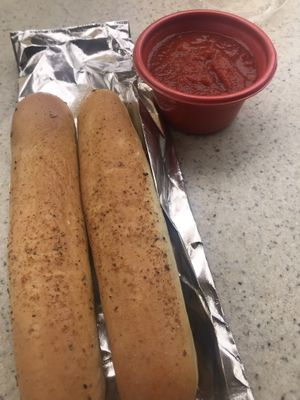 breadsticks and marinara!  at Disneyland - Boardwalk Pizza & Pasta in Anaheim