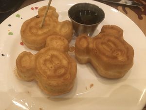 Vegan waffles  at Disneyland - Storytellers Cafe in Anaheim