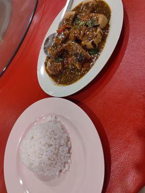 Minced meat with tofu and rice at Yun Ji Vegetarian  in Ipoh