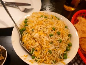 Pea pulao at Curry Garden in Bendigo
