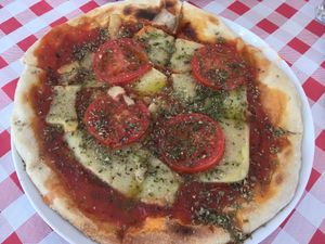 Pizza margarita vegana  at Krsna Cuisine in San Vicente Del Raspeig