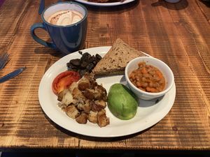 Vegan-ize it + hot chocolate with oat milk at Gone Eatery in Whistler