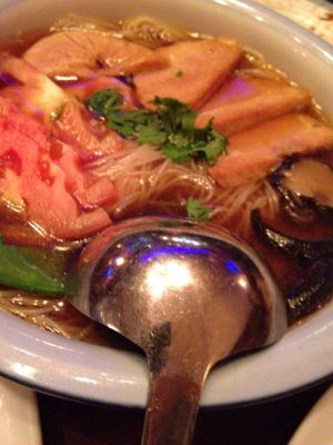 Vegetable rice noodle soup at Chengdu Center City 成都 in Philadelphia