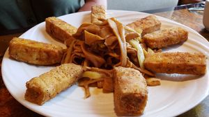 Crispy tofu and dried bamboo ($17). Unusual, savory and delicious. at Chengdu Center City 成都 in Philadelphia