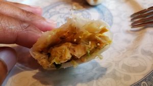 Interior of vegetable dumpling ($6.25). Fresh and good quality. at Chengdu Center City 成都 in Philadelphia