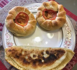 Sandwiches (шаньга and вегбурек) at Vegeterinburg - Rita Nouva in Yekaterinburg