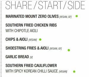 Vegan starters at Mallow Hotel in Ballarat