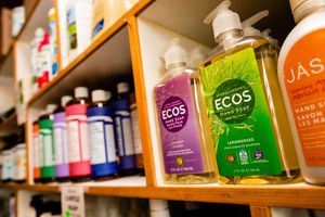 Hand soaps at Steep Hill Food Co-op in Saskatoon