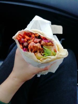 seitan kebab wrap at Bonobo Cafe in Aberdeen