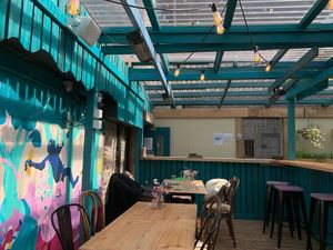 Rooftop seating  at Bonobo Cafe in Aberdeen