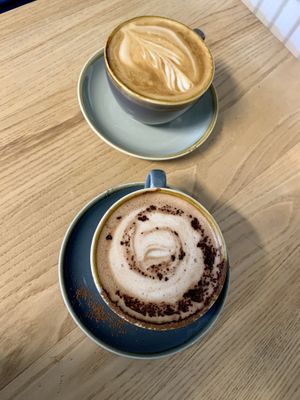 Latte and Mocca at Bonobo Cafe in Aberdeen