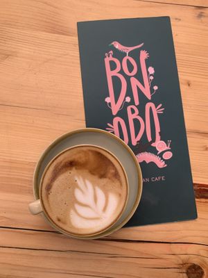 Oat flat white at Bonobo Cafe in Aberdeen