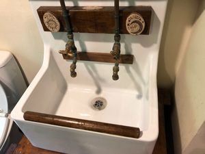 Cute bathroom sink. at Bonobo Cafe in Aberdeen