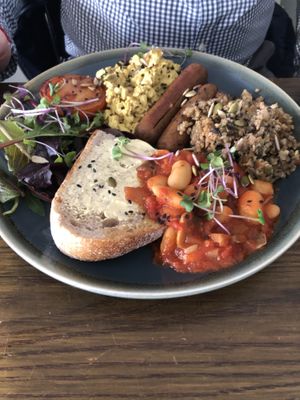 Our delicious breakfast at Bonobo Cafe in Aberdeen