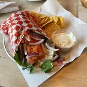 Gyro wrap  at Abbey Cafe and Gallery in Fredericton