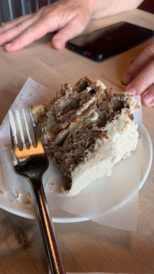 Apple cinnamon cake  at Abbey Cafe and Gallery in Fredericton