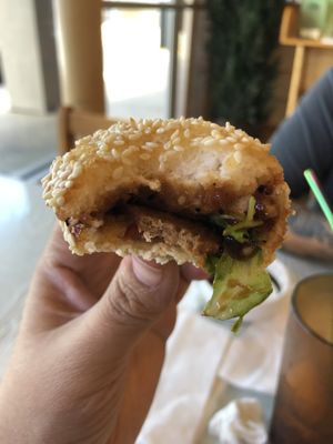 Mini Hamburger. So good! at Pine Forest Garden in Houston