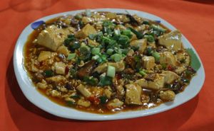 tofu based meal at Año Nuevo in Granada