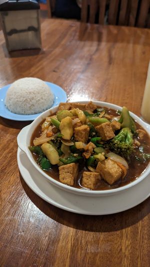 "Vegetarian tofu" at Año Nuevo in Granada