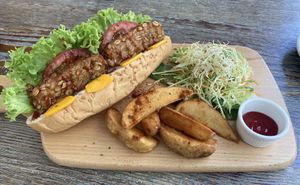 Hot dog set lunch   at LN Fortunate Coffee in Hong Kong Island