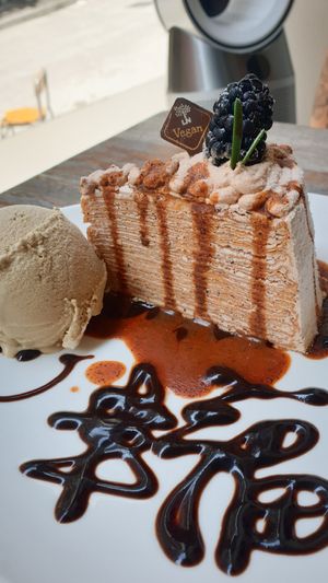 There's always room for cake and ice cream. at LN Fortunate Coffee in Hong Kong Island