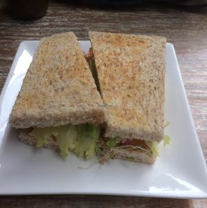 salad burger  at LN Fortunate Coffee in Hong Kong Island