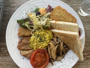 Breakfast plate  at LN Fortunate Coffee in Hong Kong Island