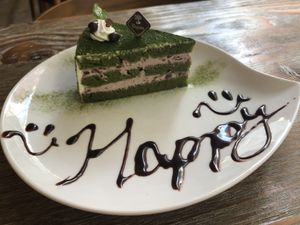 Matcha red bean cake   at LN Fortunate Coffee in Hong Kong Island