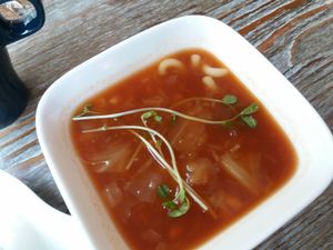 Tomato and Pasta soup at LN Fortunate Coffee in Hong Kong Island