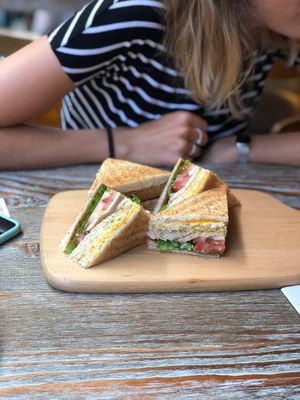 Tofu sandwich with vegan cheese at LN Fortunate Coffee in Hong Kong Island