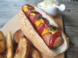 Hot dog  at LN Fortunate Coffee in Hong Kong Island