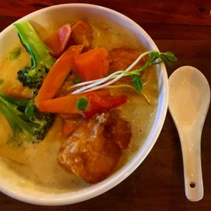 Vegan green curry. at SnakeBite Brewery in Franz Josef Waiau