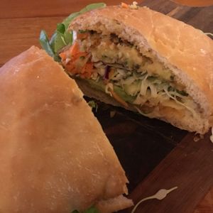 Vegan burger. at SnakeBite Brewery in Franz Josef Waiau