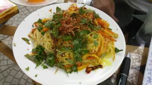 turmeric noodles  at Than Thien Moi Truong in Hue