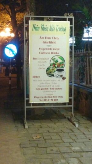 poster outside  at Than Thien Moi Truong in Hue