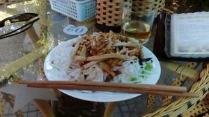 Noodles with mushrooms and more goodies at Than Thien Moi Truong in Hue