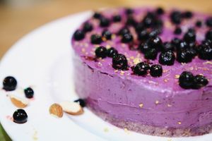 raw blueberry cake at HFood in Minsk