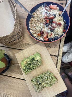 Cali bowl and avo toast   at Under the Mango Tree in Miami Beach