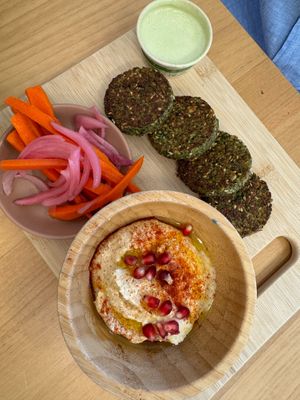 Falafels with homemade hummus at Under the Mango Tree in Miami Beach
