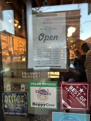 Happy Cow sticker!  at Bonta Natural Artisan Gelato in Bend