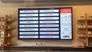 menu  at Bonta Natural Artisan Gelato in Bend